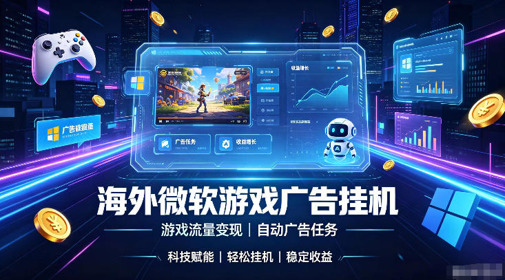 海外游戏广告自动挂G,轻资产海外副业风口,单设备稳定产出500+【揭秘】-来聚吧