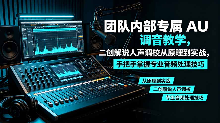 某大佬团队内部专属 AU 调音教学,二创解说人声调校从原理到实战,手把手掌握专业音频处理技巧-来聚吧
