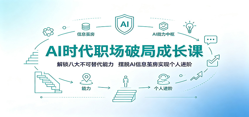 AI时代职场破局成长课:解锁八大不可替代能力,摆脱AI信息茧房实现个人进阶-来聚吧