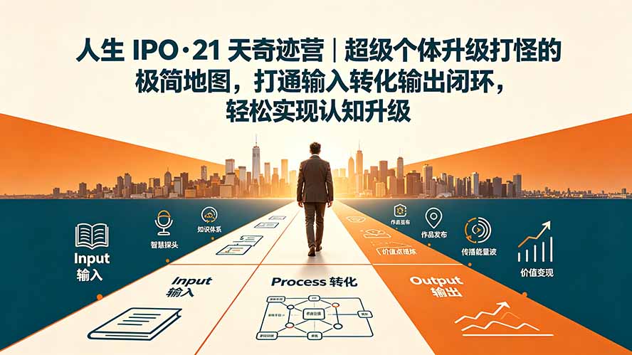人生 IPO-21 天奇迹营|超级个体升级打怪的极简地图,打通输入转化输出闭环,轻松实现认知升级-来聚吧