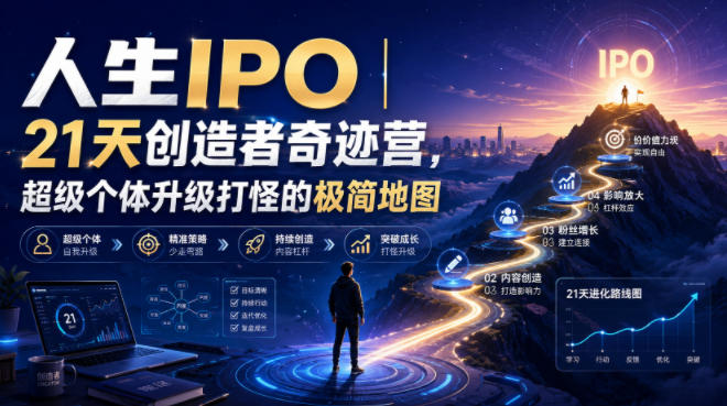人生IPO︱21天创造者奇迹营,超级个体升级打怪的极简地图-来聚吧