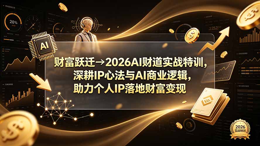 财富跃迁→2026AI财道实战特训,深耕IP心法与AI商业逻辑,助力个人IP落地财富变现-来聚吧