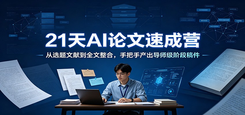 21天AI论文速成营:从选题文献到全文整合,手把手产出导师级阶段稿件-来聚吧