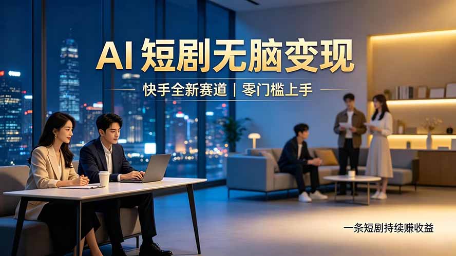 别乱找副业了，快手 AI 短剧零门槛长久被动增收-来聚吧