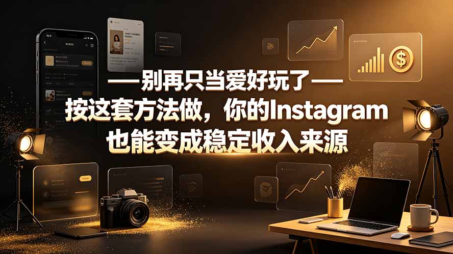 别再只当爱好玩了——按这套方法做,你的Instagram也能变成稳定收入来源-来聚吧