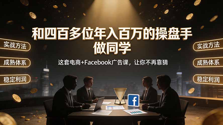 和四百多位年入百万的操盘手做同学——这套电商+Facebook广告课,让你不再靠猜【原创双语字幕】-来聚吧