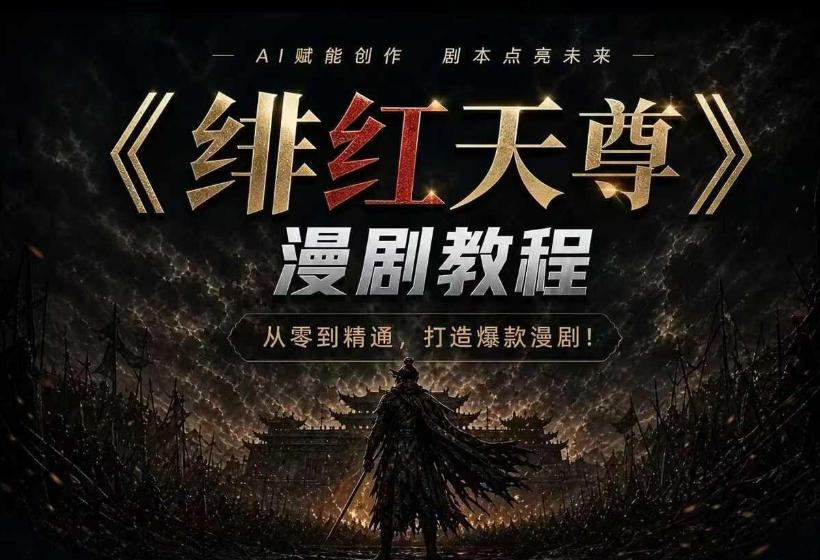 绯红天尊AI漫剧系统教程｜从零入门到精通，工具运用+剧本创作+爆款逻辑+提示词素材+镜头剪辑，全套爆款漫剧落地实战课-来聚吧