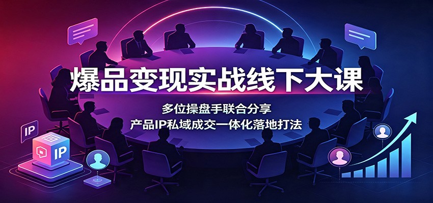 爆品变现实战线下大课:多位操盘手联合分享,产品IP私域成交一体化落地打法-来聚吧