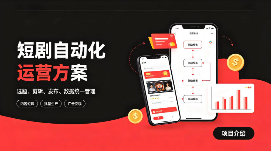 快手全自动短剧矩阵项目|自动化分发,流量持续变现【揭秘】-来聚吧