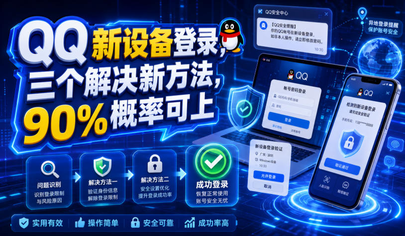 QQ新设备登录,三个解决新方法,90%概率可上-来聚吧