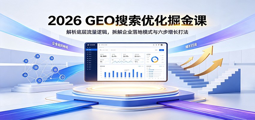 2026 GEO搜索优化掘金课:解析底层流量逻辑,拆解企业落地模式与六步增长打法-来聚吧