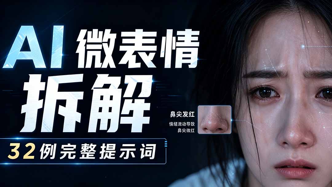 AI微表情拆解提示词合集,精准调控AI角色表情,告别塑料感、AI面瘫脸。-来聚吧