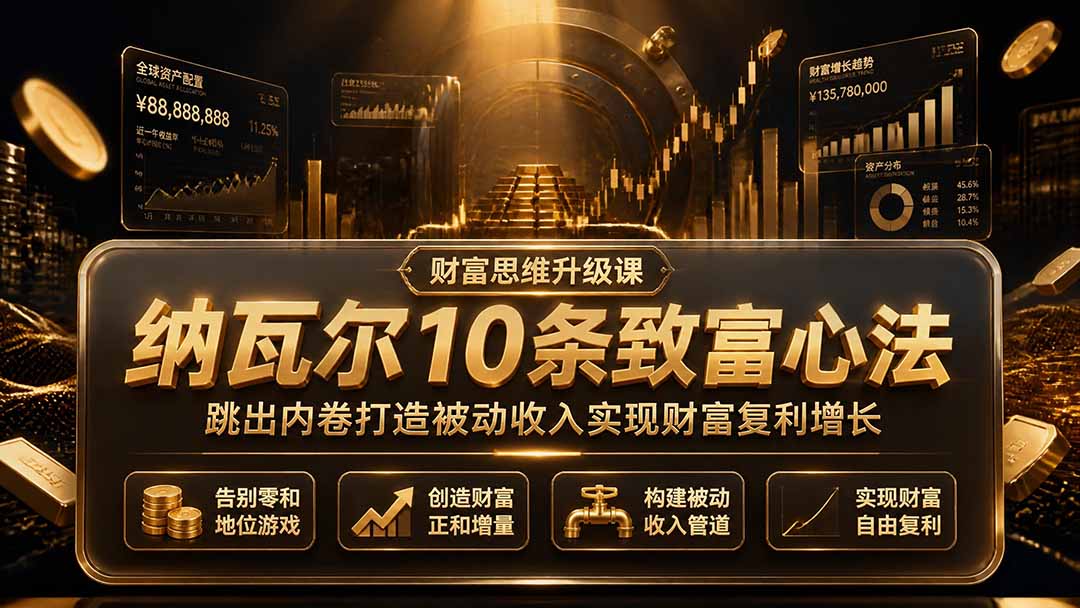 付费文章:纳瓦尔10条致富心法,跳出内卷打造被动收入实现财富复利增长-来聚吧