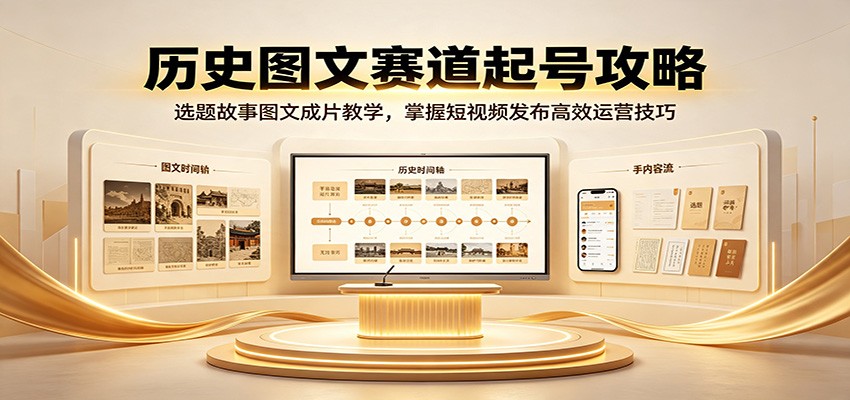 历史图文赛道起号攻略:选题故事图文成片教学,掌握短视频发布高效运营技巧-来聚吧