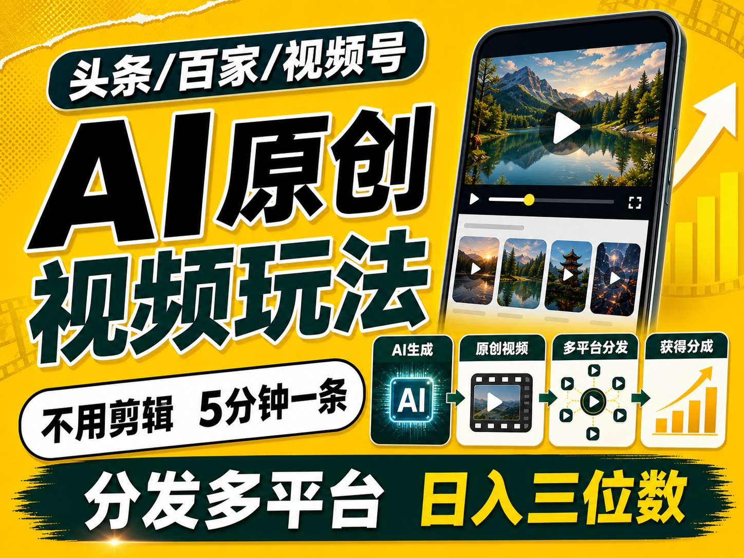 2026头条百家号升级玩法 5分钟一条原创视频 发多平台赚收-来聚吧