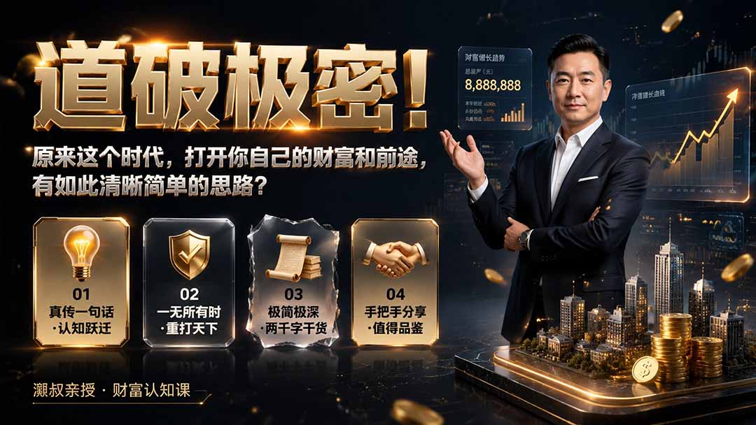 付费文章:道破极密!原来这个时代,打开你自己的财富和前途,有如此清晰简单的思路?-来聚吧