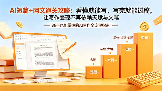 AI短篇+网文通关攻略-更新:看懂就能写、写完就能过稿,让写作变现不再依赖天赋与文笔-来聚吧