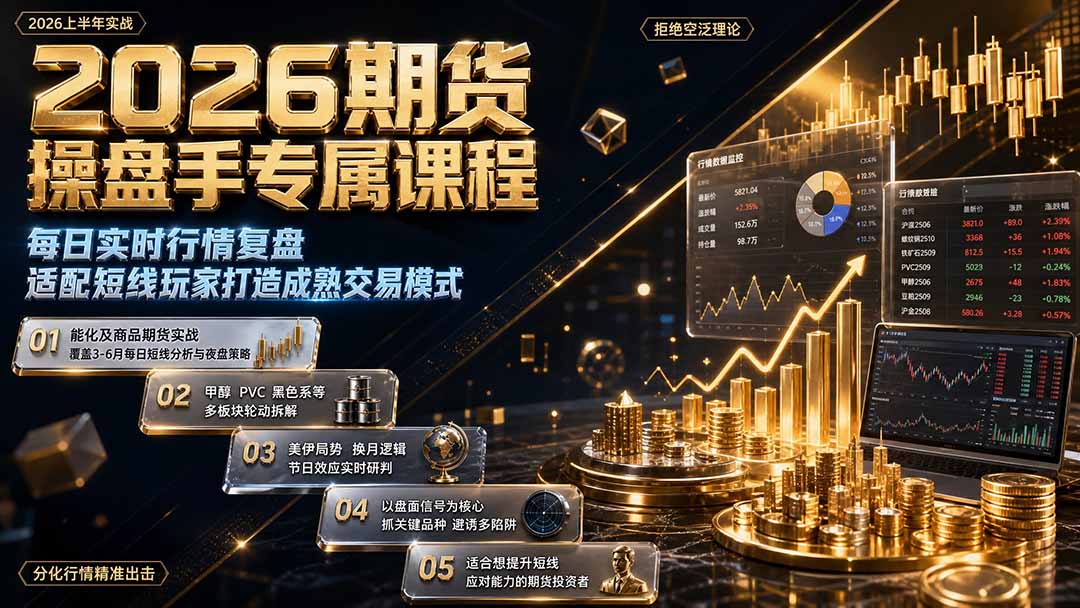 2026期货操盘手专属课程-更新8月,每日实时行情复盘,适配短线玩家打造成熟交易模式-来聚吧