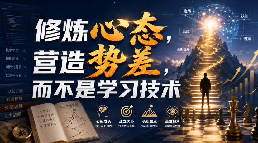 付费文章:修炼心态,营造势差,而不是学习技术-来聚吧