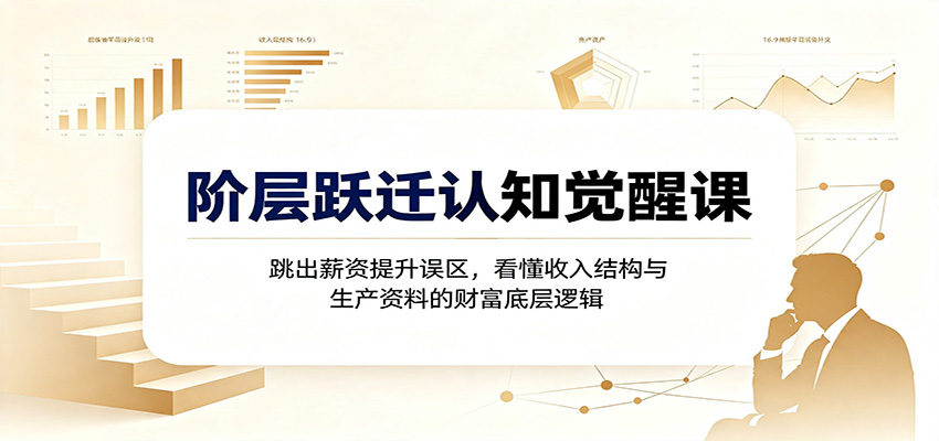阶层跃迁认知觉醒课:跳出薪资提升误区,看懂收入结构与生产资料的财富底层逻辑-来聚吧