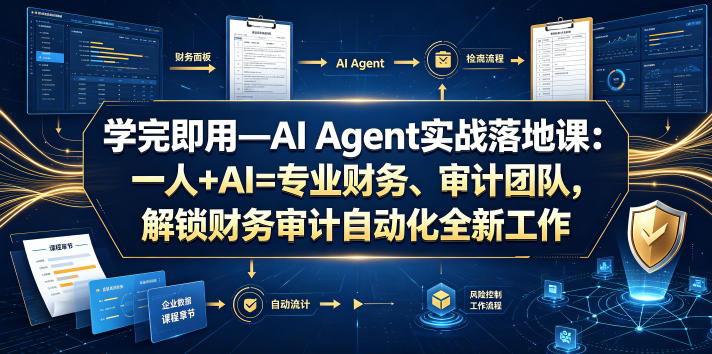 学完即用—AI Agent实战落地课:一人+AI=专业财务、审计团队,解锁财务审计自动化全新工作模式(更新0804)-来聚吧