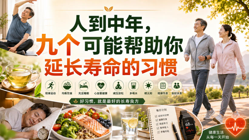 付费文章:人到中年,九个可能帮助你延长寿命的习惯-来聚吧