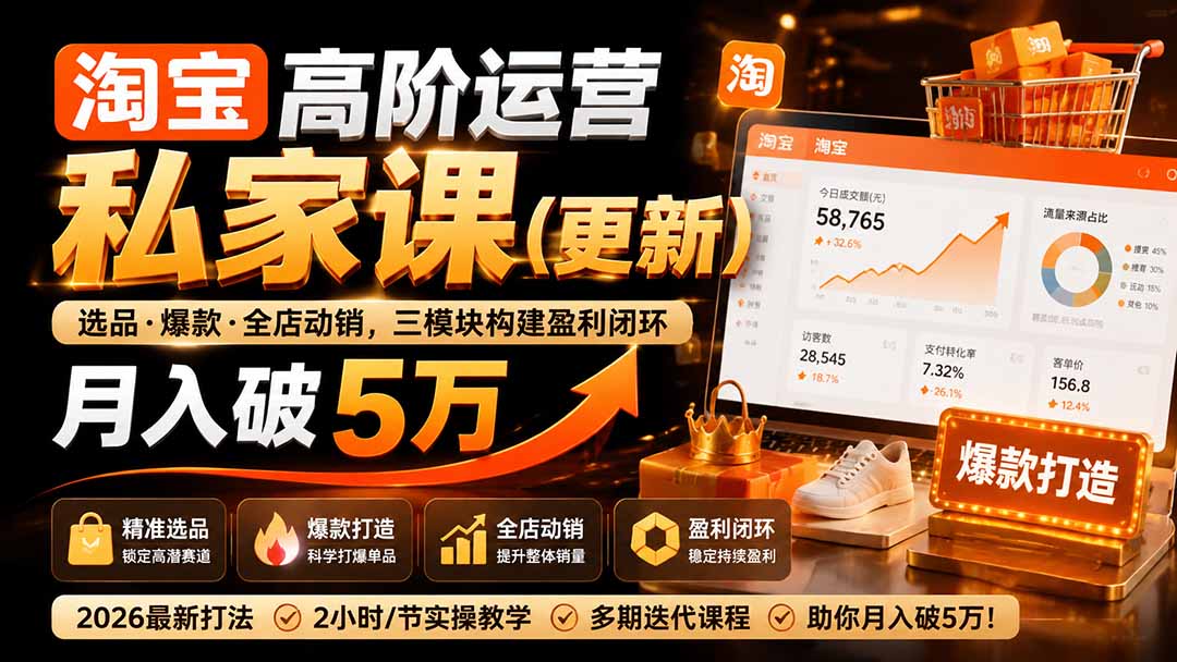 淘宝高阶运营私家课(更新26年-来聚吧