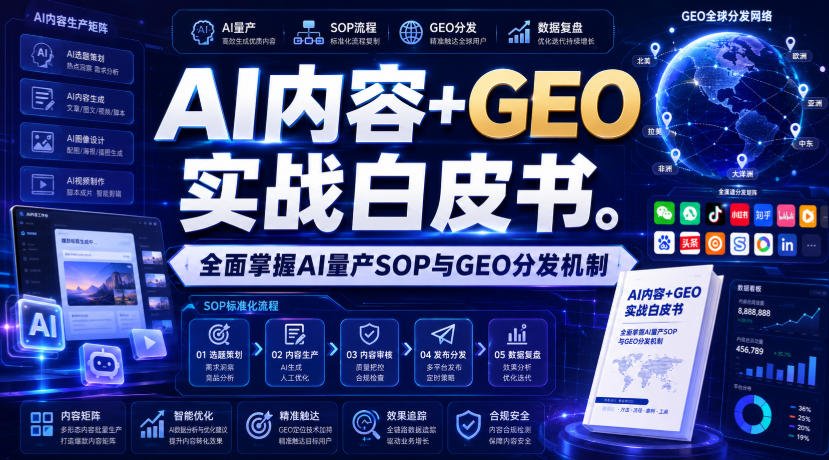 AI内容+GEO实战白皮书,全面掌握AI量产SOP与GEO分发机制【文档】-来聚吧