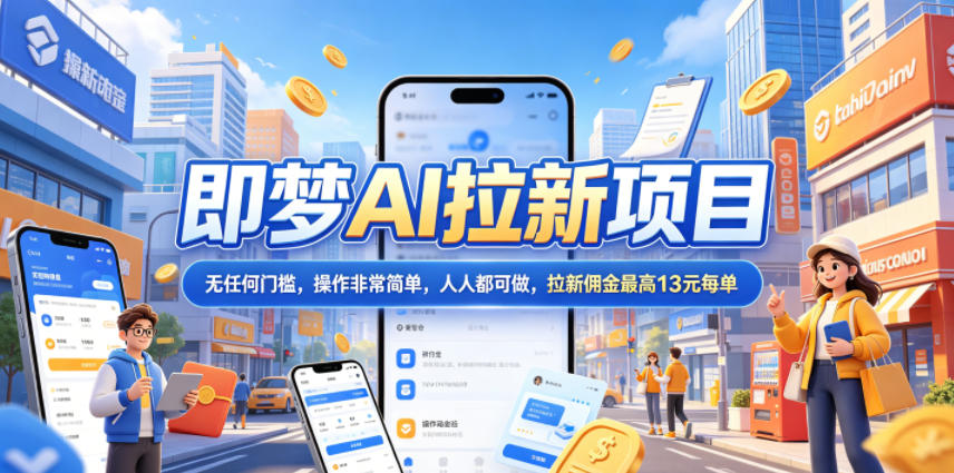 2026年即梦AI拉新项目最新玩法，无任何门槛，操作非常简单，人人都可做，拉新佣金最高13米每单(更新08月07日)-来聚吧