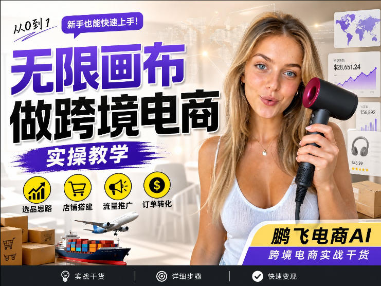 【跨境电商必备】AI无线画布制作商品宣传视频,四步搞定,无线画布工作流,操作简单好上手-来聚吧