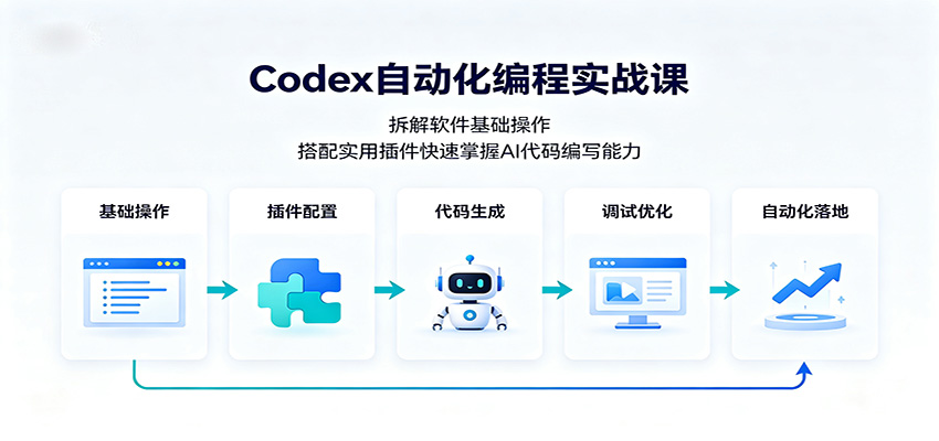 Codex自动化编程实战课:拆解软件基础操作,搭配实用插件快速掌握AI代码编写能力-来聚吧