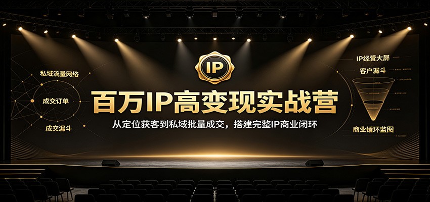 百万IP高变现实战营:从定位获客到私域批量成交,搭建完整IP商业闭环-来聚吧