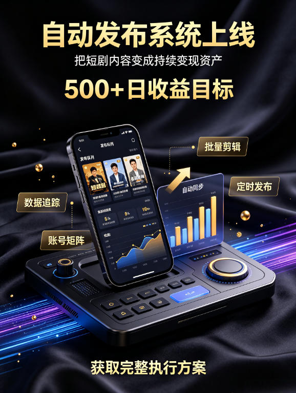 还在找靠谱线上副业?快手短剧项目,全程自动发布内容,不用熬夜做视频,轻松日入500+【揭秘】-来聚吧