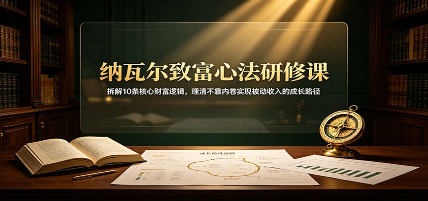 纳瓦尔致富心法研修课：拆解10条核心财富逻辑，理清不靠内卷实现被动收入的成长路径-来聚吧