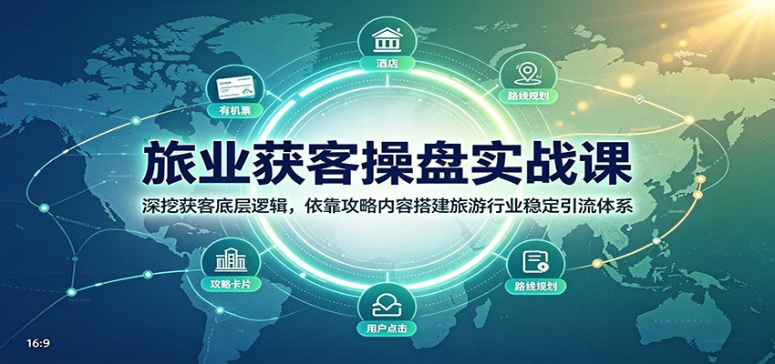 旅业获客操盘实战课：深挖获客底层逻辑，依靠攻略内容搭建旅游行业稳定引流体系-来聚吧