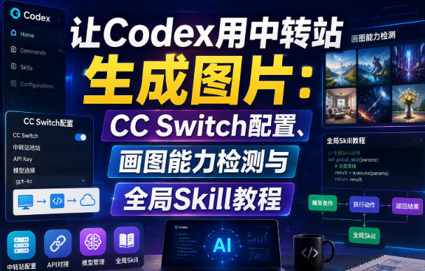 让Codex用中转站生成图片:CC Switch配置、画图能力检测与全局Skill教程-来聚吧