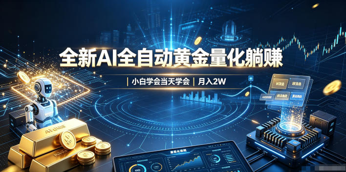 全新AI全自动黄金量化躺賺:小白学会当天学会,月入2W!【揭秘】-来聚吧