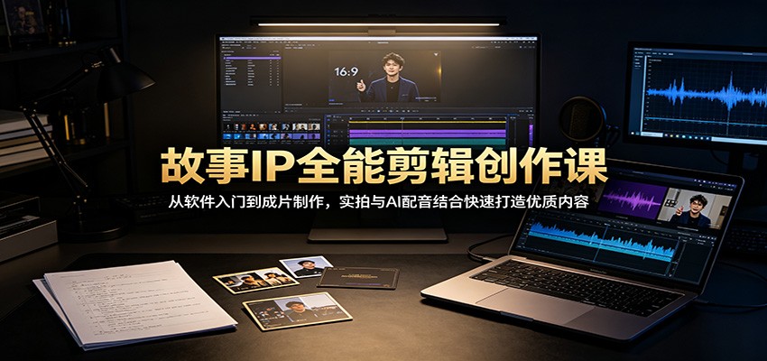 故事IP全能剪辑创作课:从软件入门到成片制作,实拍与AI配音结合快速打造优质内容-来聚吧