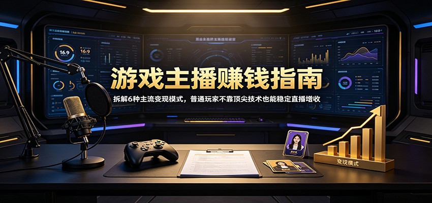 游戏主播赚钱指南：拆解6种主流变现模式，普通玩家不靠顶尖技术也能稳定直播增收-来聚吧
