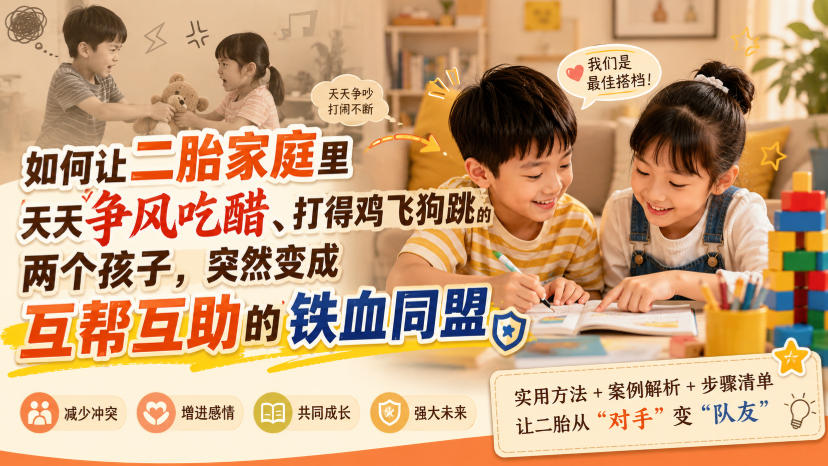 付费文章:如何让二胎家庭里天天争风吃醋、打得鸡飞狗跳的两个孩子,突然变成互帮互助的铁血同盟?-来聚吧