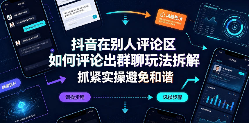 抖音在别人评论区如何评论出群聊玩法拆解,抓紧实操避免和谐-来聚吧