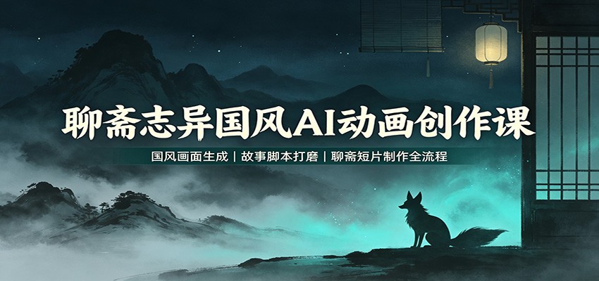 聊斋志异国风AI动画创作课:国风画面生成,故事脚本打磨,聊斋短片制作全流程-来聚吧