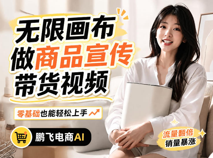 不用模特不用拍，AI生成电商带货视频｜无限画布从0到1搭建教程，全程实操演示，新手也能跟着落地-来聚吧