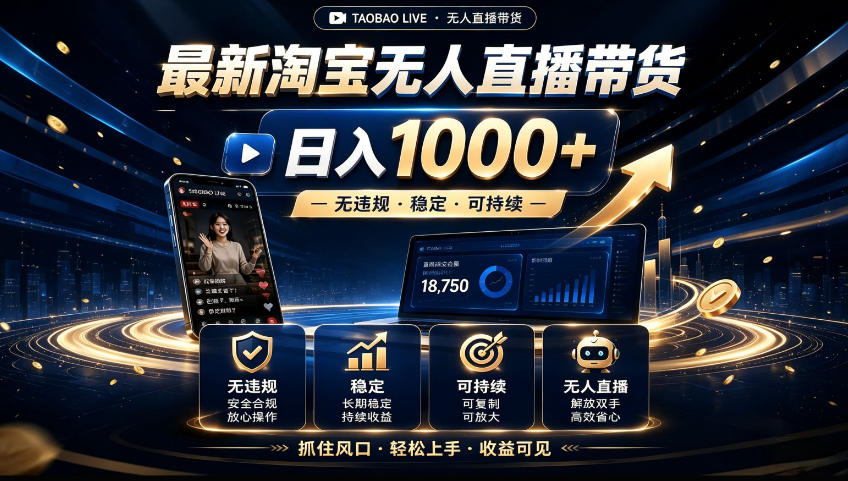 2026淘宝无人直播15.0,独家新技术,不用露脸、不用熬夜,自动直播自动出单,25小时卖17W【揭秘】-来聚吧