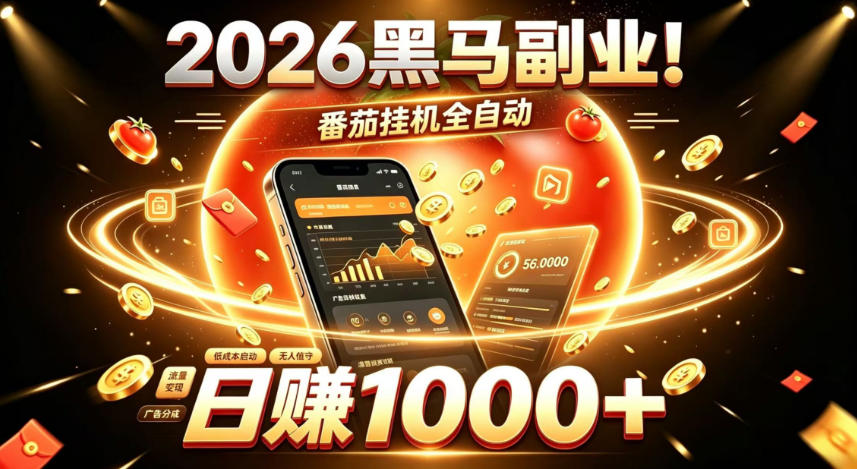 2026黑马副业!番茄挂G全自动日入1000+,操作最简单、门槛最低的线上轻资产项目【揭秘】-来聚吧