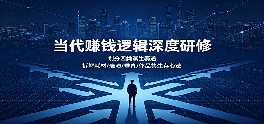 当代赚钱逻辑深度研修：划分四类谋生赛道，拆解耗材/表演/垂直/作品集生存心法-来聚吧