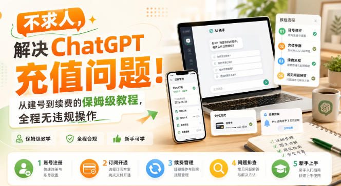 不求人，解决ChatGPT充值问题！从建号到续费的保姆级教程，全程无违规操作-来聚吧