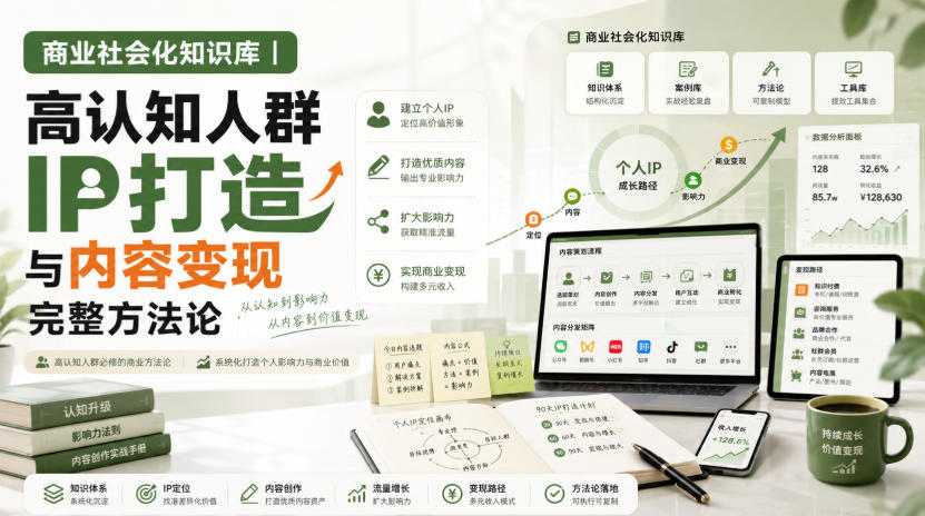 商业社会化知识库｜高认知人群IP打造与内容变现完整方法论【文档】-来聚吧