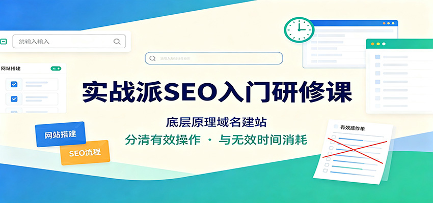 实战派SEO入门研修课:底层原理域名建站,分清有效操作与无效时间消耗-来聚吧