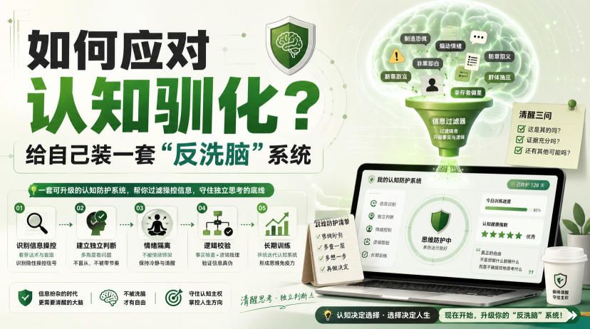 付费文章:如何应对认知驯化?给自己装一套“反洗脑”系统-来聚吧